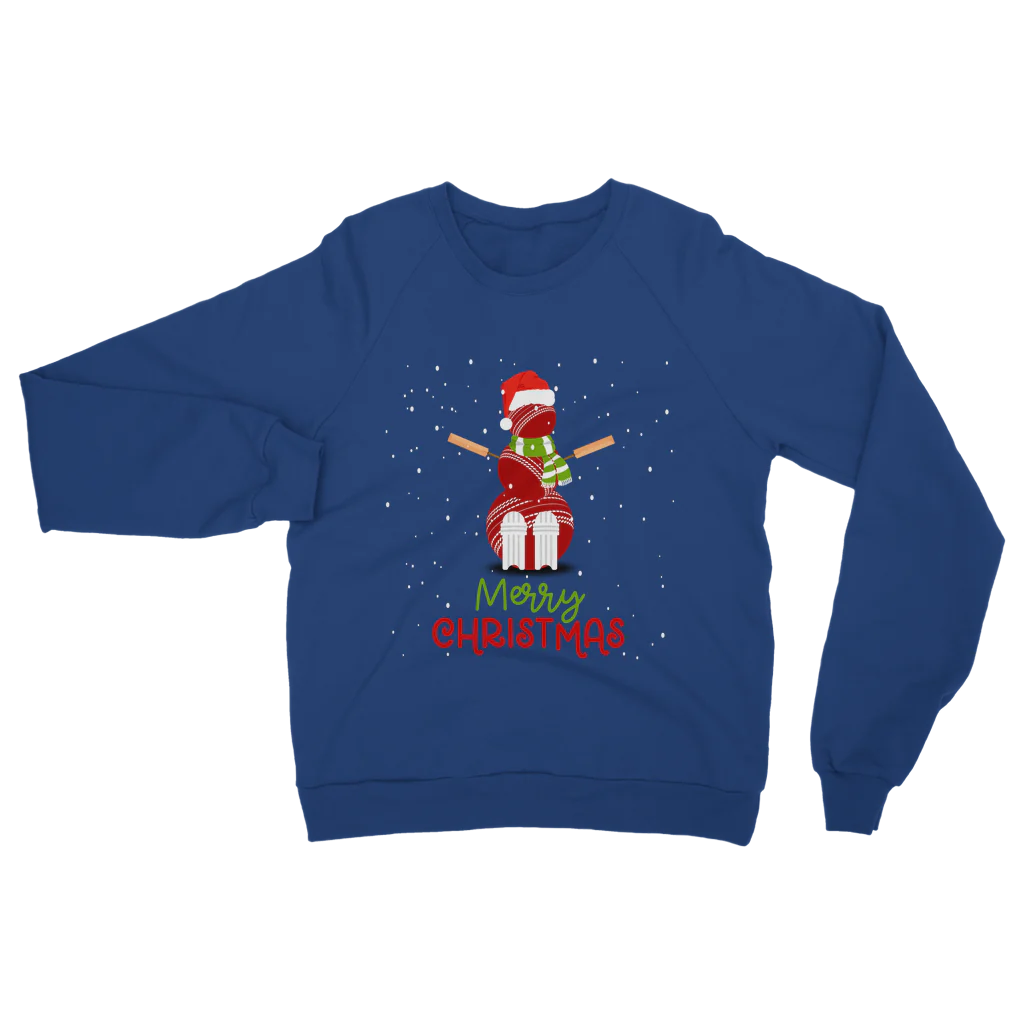 Christmas Cricket Ball Snowman - Unisex Adults Xmas Sweatshirt