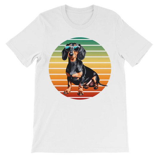 Retro Dachshund - Unisex Kids Cotton T-shirt