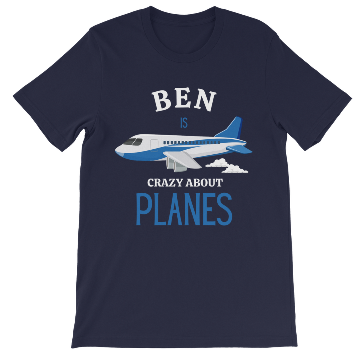 'Crazy about Planes'  Kids Personalised Aeroplane T-shirt