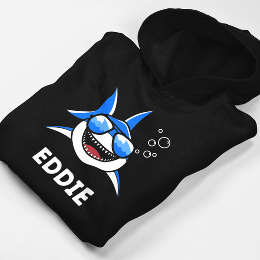 Boys Personalised 'Cool Shark' Hoodie | 3 - 13 years