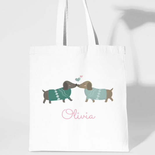 Personalised Sausage Dog Tote Bag