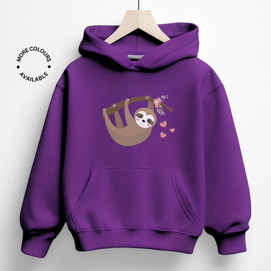 Girls Cute Sloth Pullover Hoodie