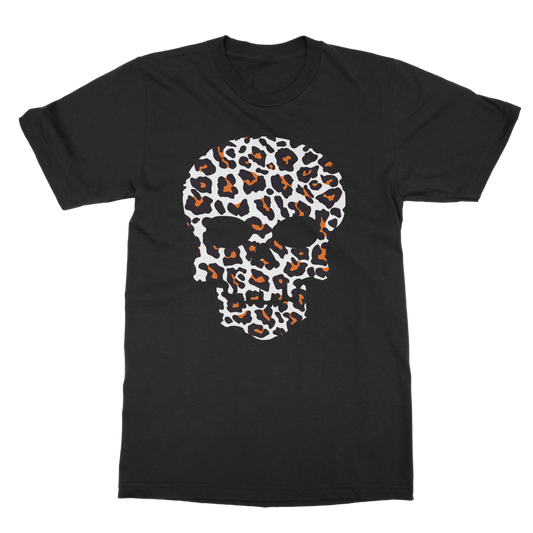 Leopard Print Skull  - Women's Halloween T-shirt