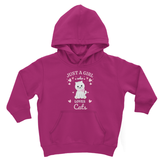 Just A Girl Who Loves Cats  - Girls Pullover Hoodie