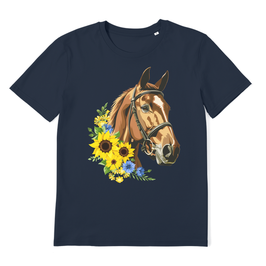 Horse & Sunflowers - Women's Organic Cotton T-Shirt