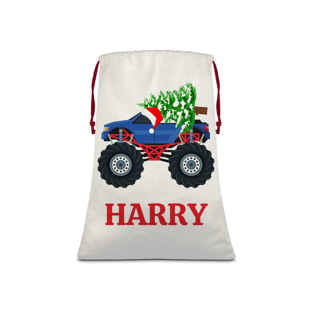 Festive Monster Truck - Kids Large Christmas Sack