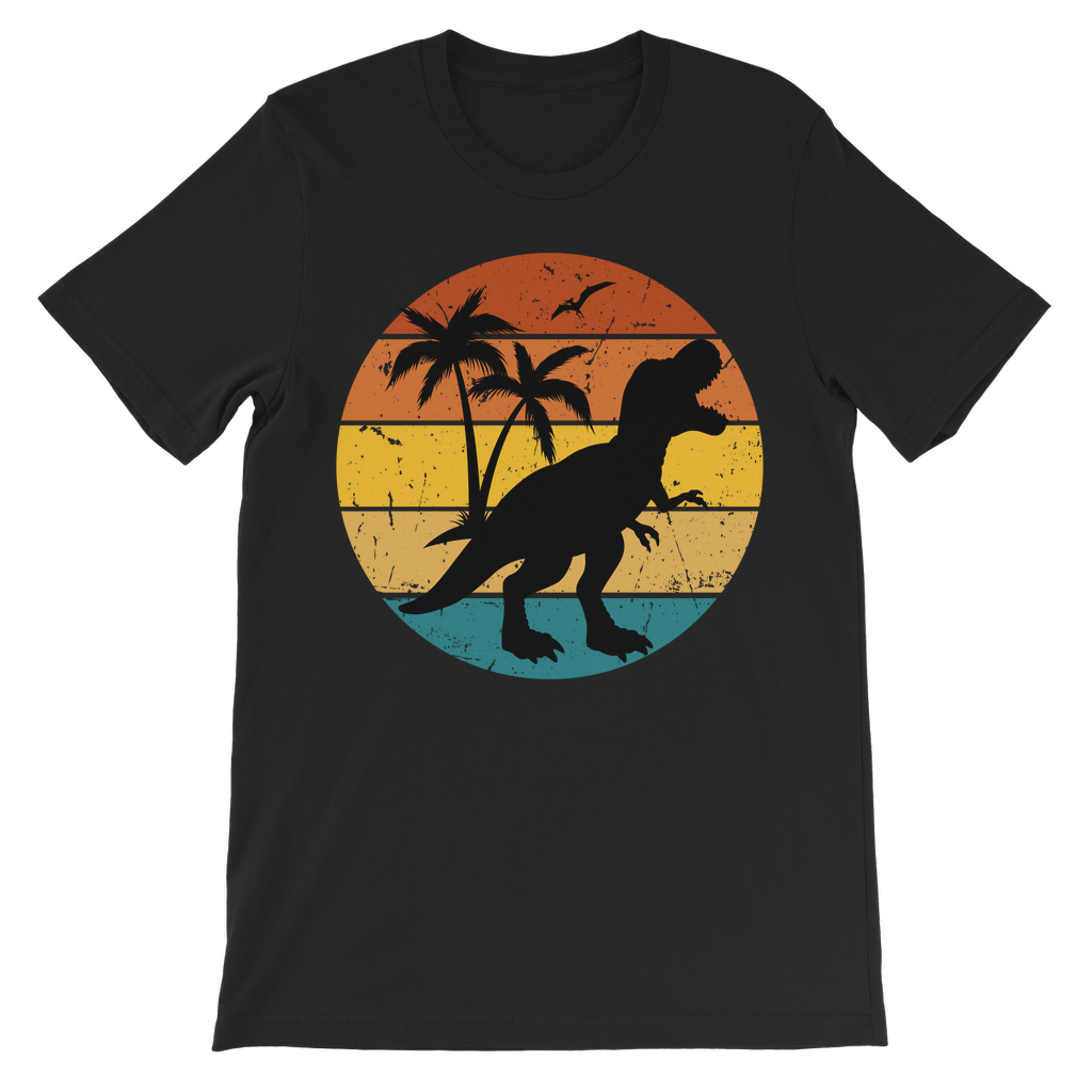 Retro Sunset T-rex  - Kids Cotton T-shirt