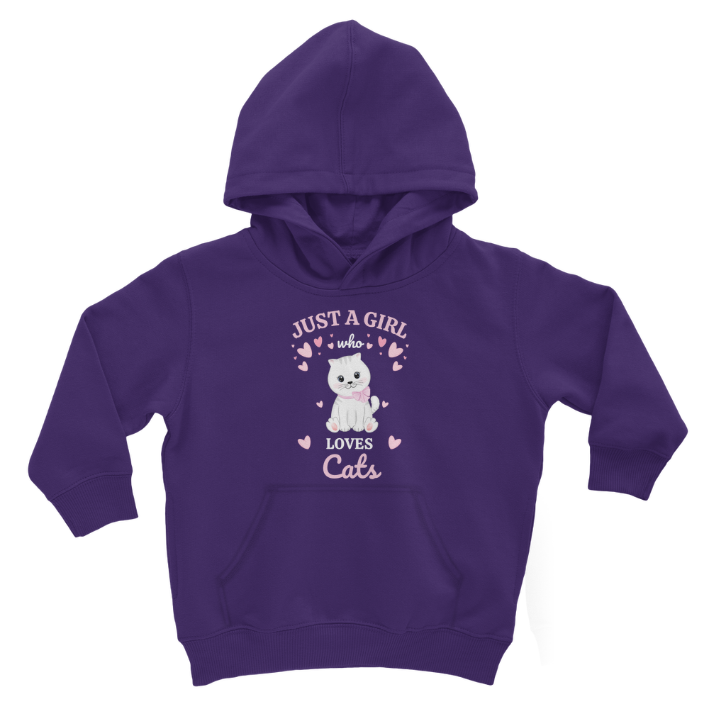 Just A Girl Who Loves Cats  - Girls Pullover Hoodie