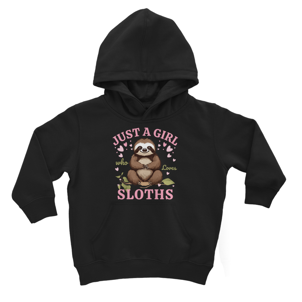 "Just a Girl Who Loves Sloths" Kids Hoodie - Pullover (3-13 Yrs)