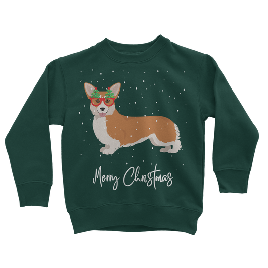 Festive Corgi -  Kids Christmas Sweatshirt