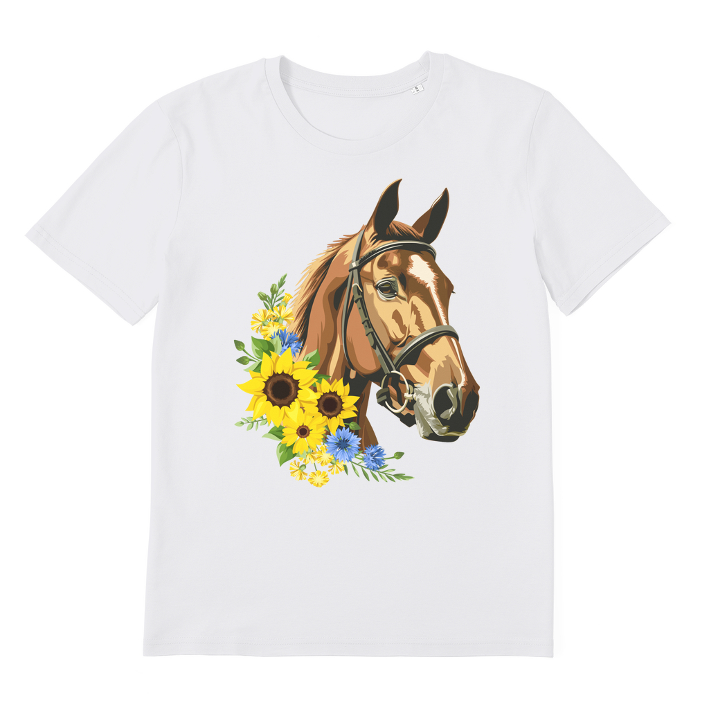 Horse & Sunflowers - Women's Organic Cotton T-Shirt