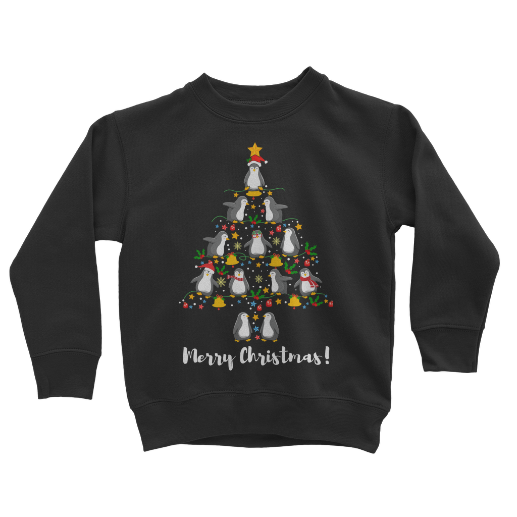 Penguin Christmas Tree - Kids Festive Sweatshirt