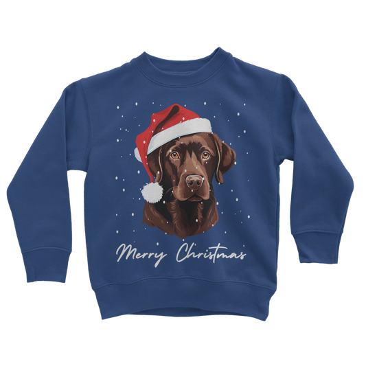 Kids Chocolate Labrador Christmas Sweatshirt (Ages 3-13)