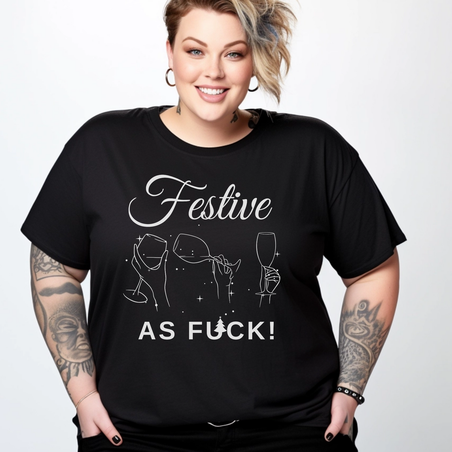 Women's Festive AF Christmas T-shirt | S - 5XL