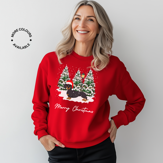 Men & Women's Festive Dachshund Christmas Sweatshirt