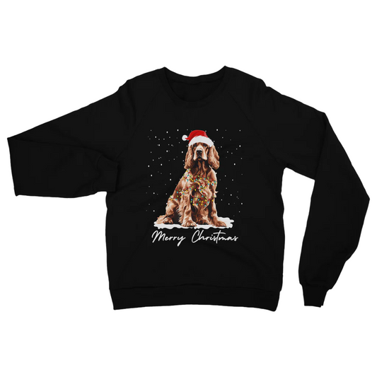 Unisex Adults Festive Cocker Spaniel Christmas Sweatshirt | Small - 5XL