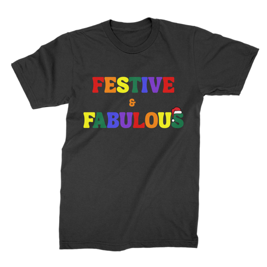 Festive & Fabulous Pride Christmas T-Shirt (S-4XL)
