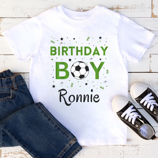 Kids Personalised Football Birthday T-shirt