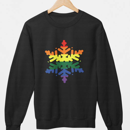 Pride Snowflake Christmas Sweatshirt – LGBTQ+ Holiday Jumper (S–5XL)
