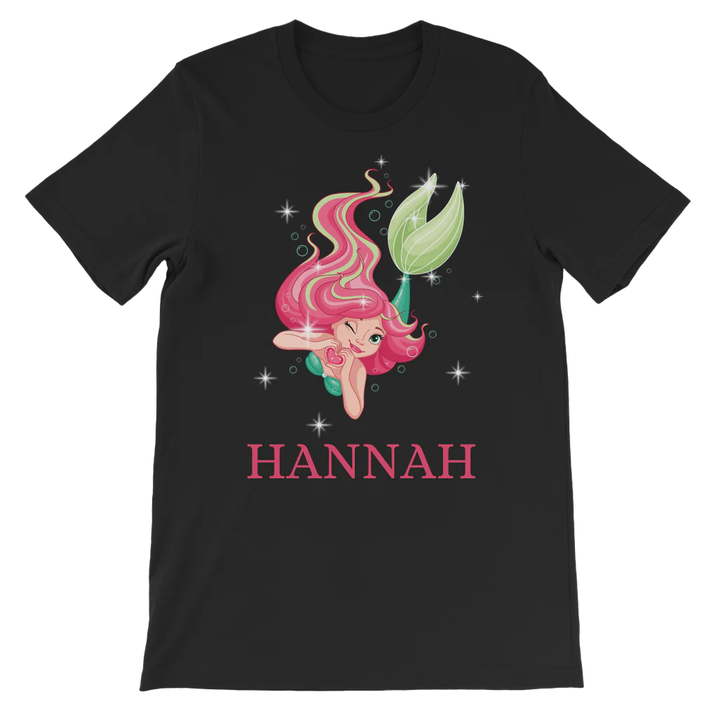 Girls Personalised Mermaid T-shirt | 3 - 13 years