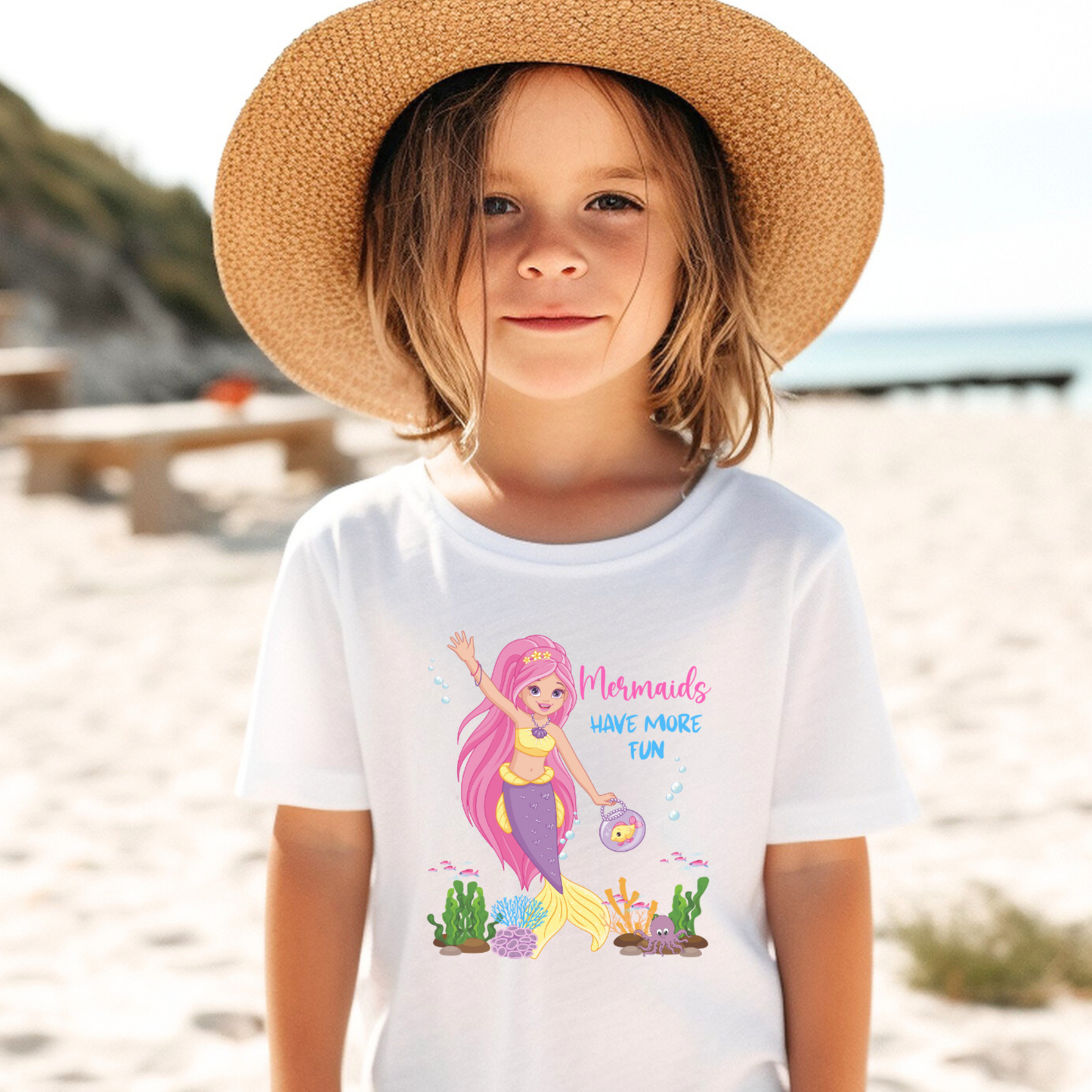 Girls Mermaids Have More Fun! Short Sleeved T-shirt | 3 - 13 yrs