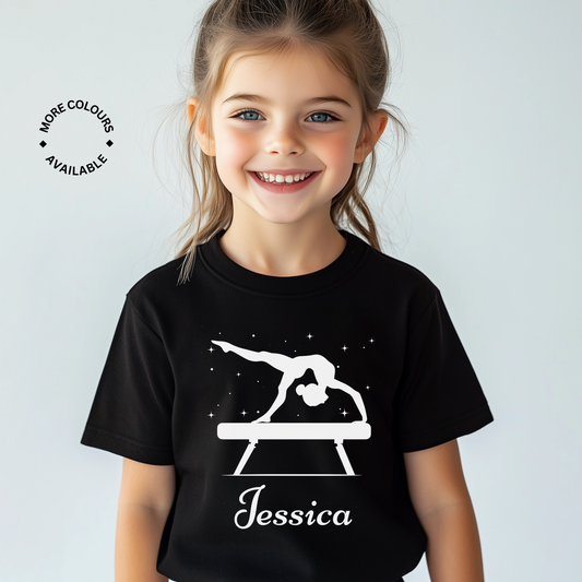 Girls Gymnastic/Balance Beam Personalised T-shirt | 3 - 13 years