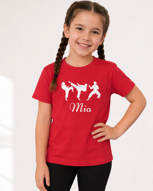 Girls Personalised Karate/Jiu Jitsu/Martial Arts T-shirt