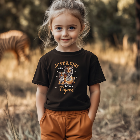 "Just a Girl who loves Tigers" Cotton T-shirt