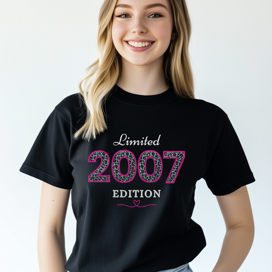 Girls "Limited Edition" Leopard Print 18th Birthday T-shirt