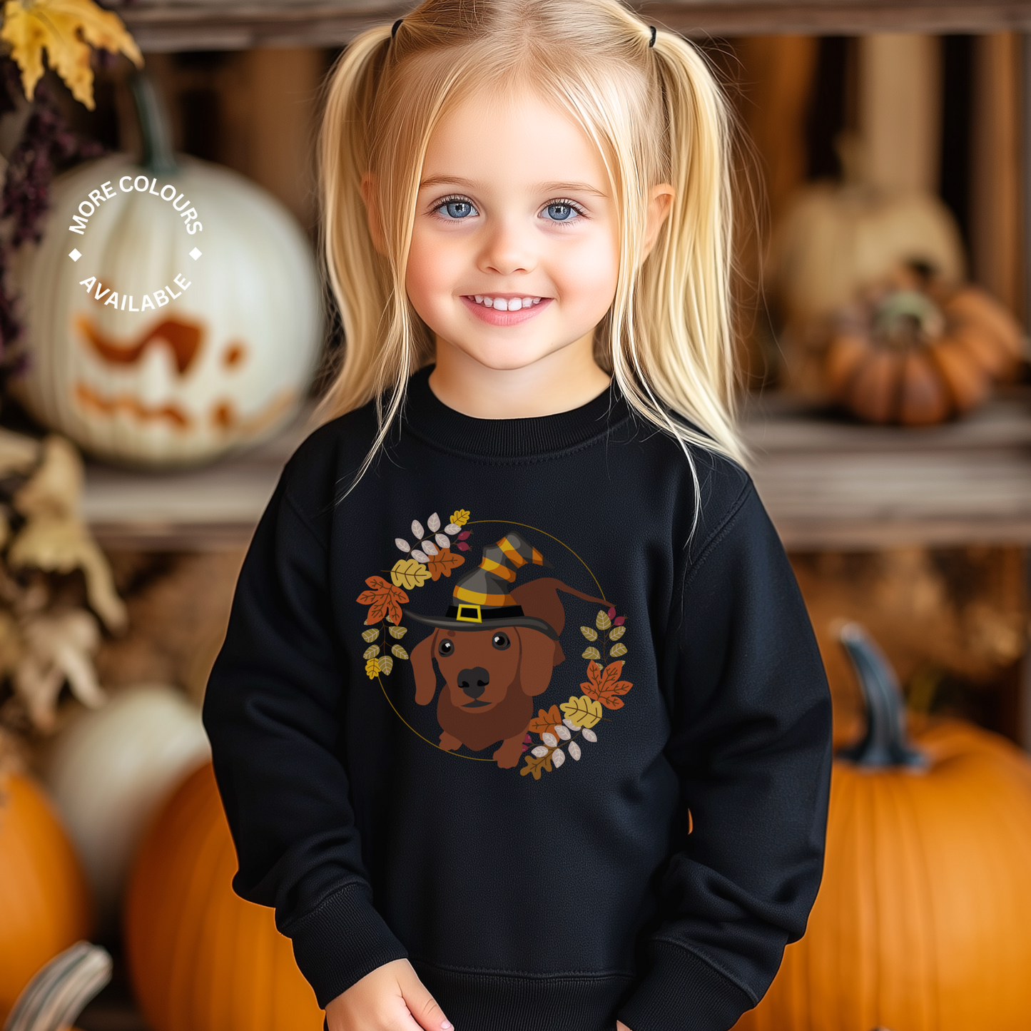 Kids Halloween/Autumn Dachshund Sweatshirt | Unisex Sizes