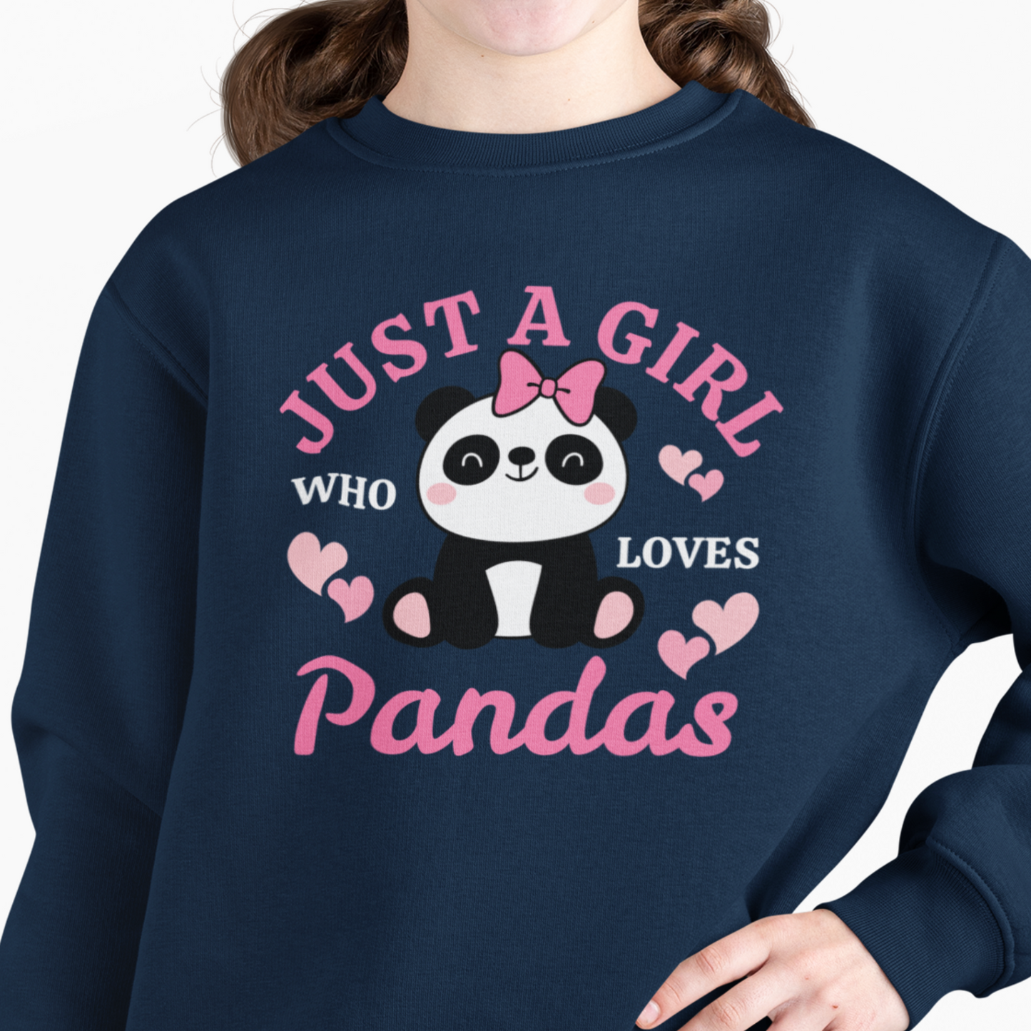 "Just a Girl Who Loves Pandas " Girls Sweatshirt | 3-13 yrs