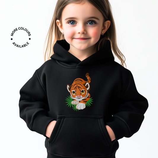 Kids Cute Tiger Cub Printed Pullover Hoodie | 3 - 11 years