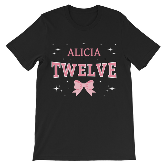 Personalised 12th Birthday T-shirt for Girls | Custom Name "Twelve" Shirt