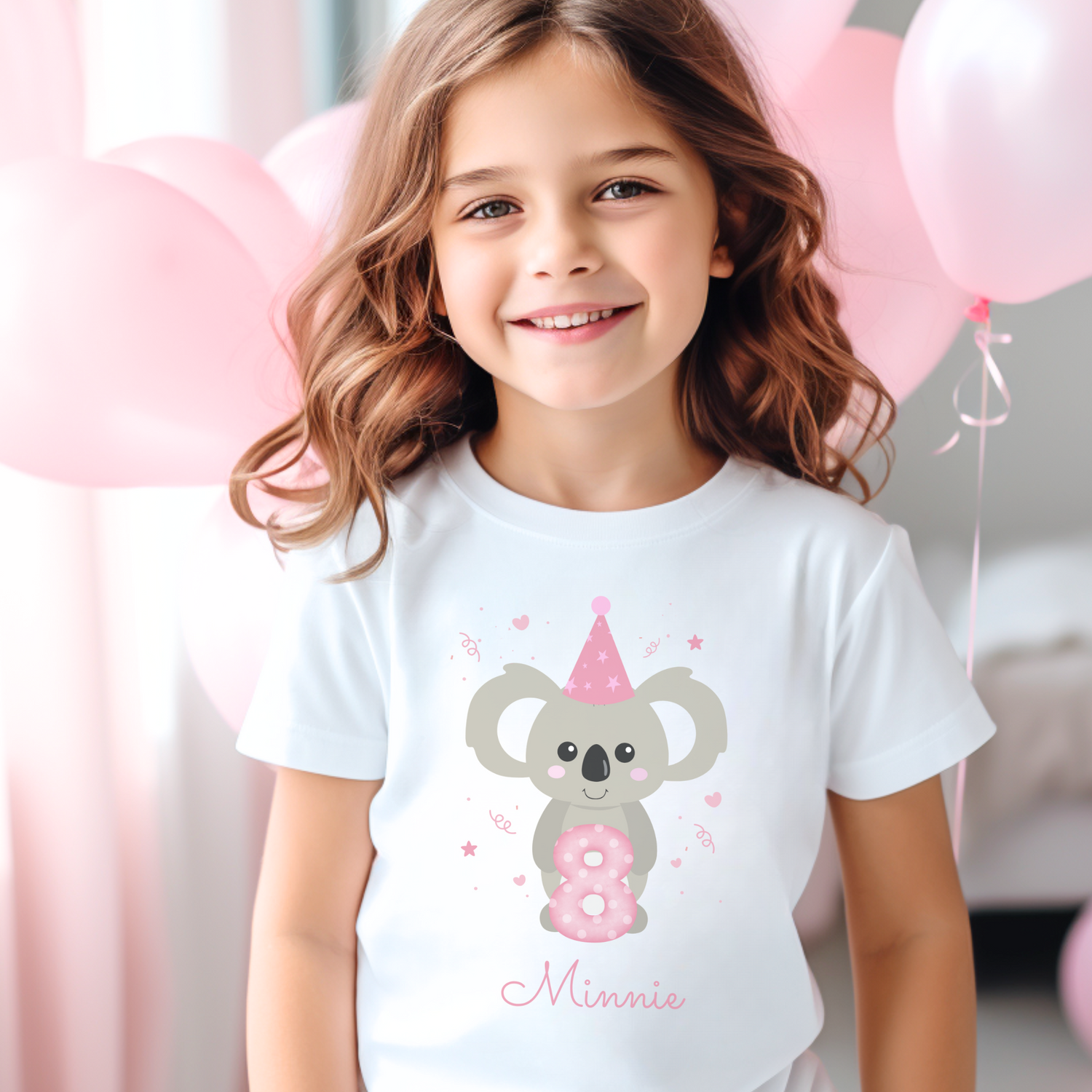 Girls Personalised Birthday Koala T-shirt