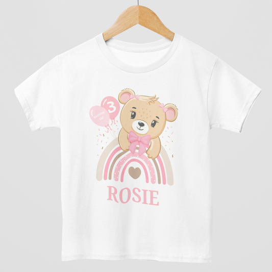 Girls Teddy Bear Birthday T-shirt | 3 - 9 years