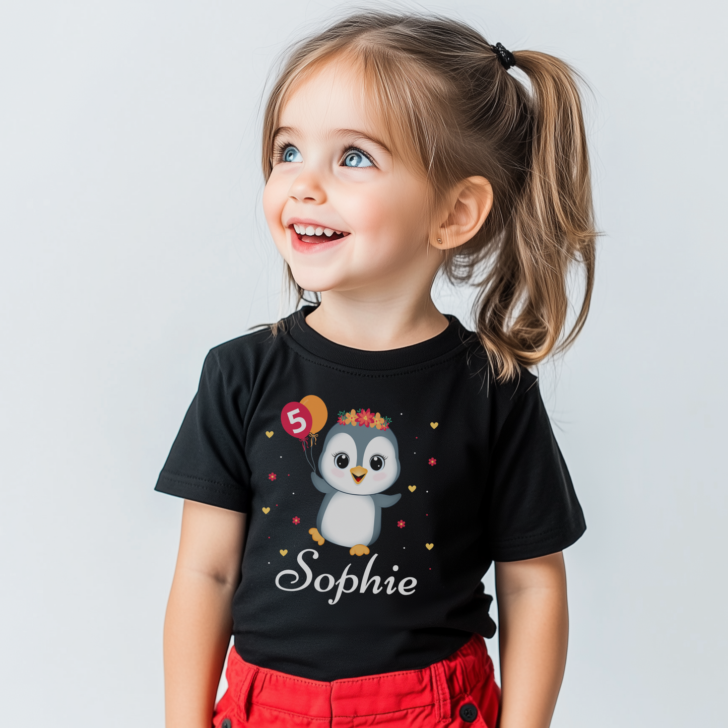 Girls Birthday Penguin T-shirt | 3 - 11 years