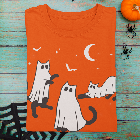 Funny 'Cat Ghosts' Halloween T-shirt - Unisex Kids