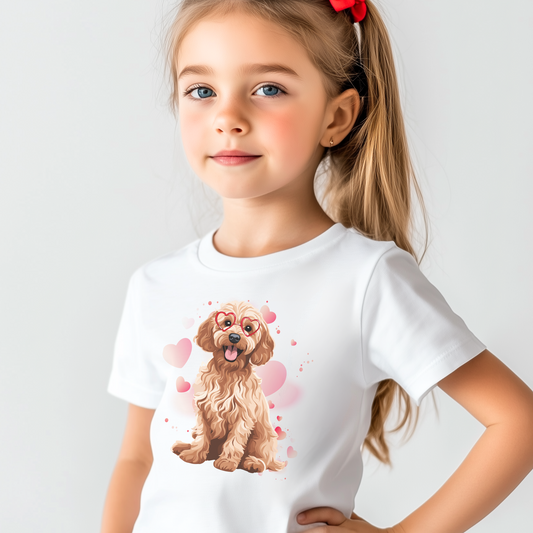 Cockapoo and Hearts - Kids Unisex T-shirt | 3 - 13 years