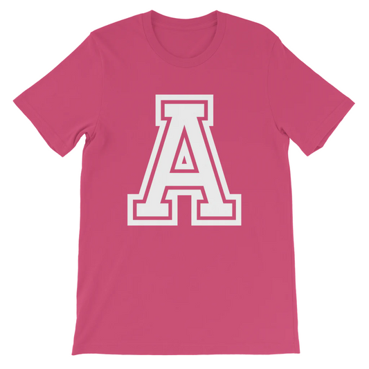 Big Letter Girls Custom A-Z College Initial T-shirt | 3 - 13 years