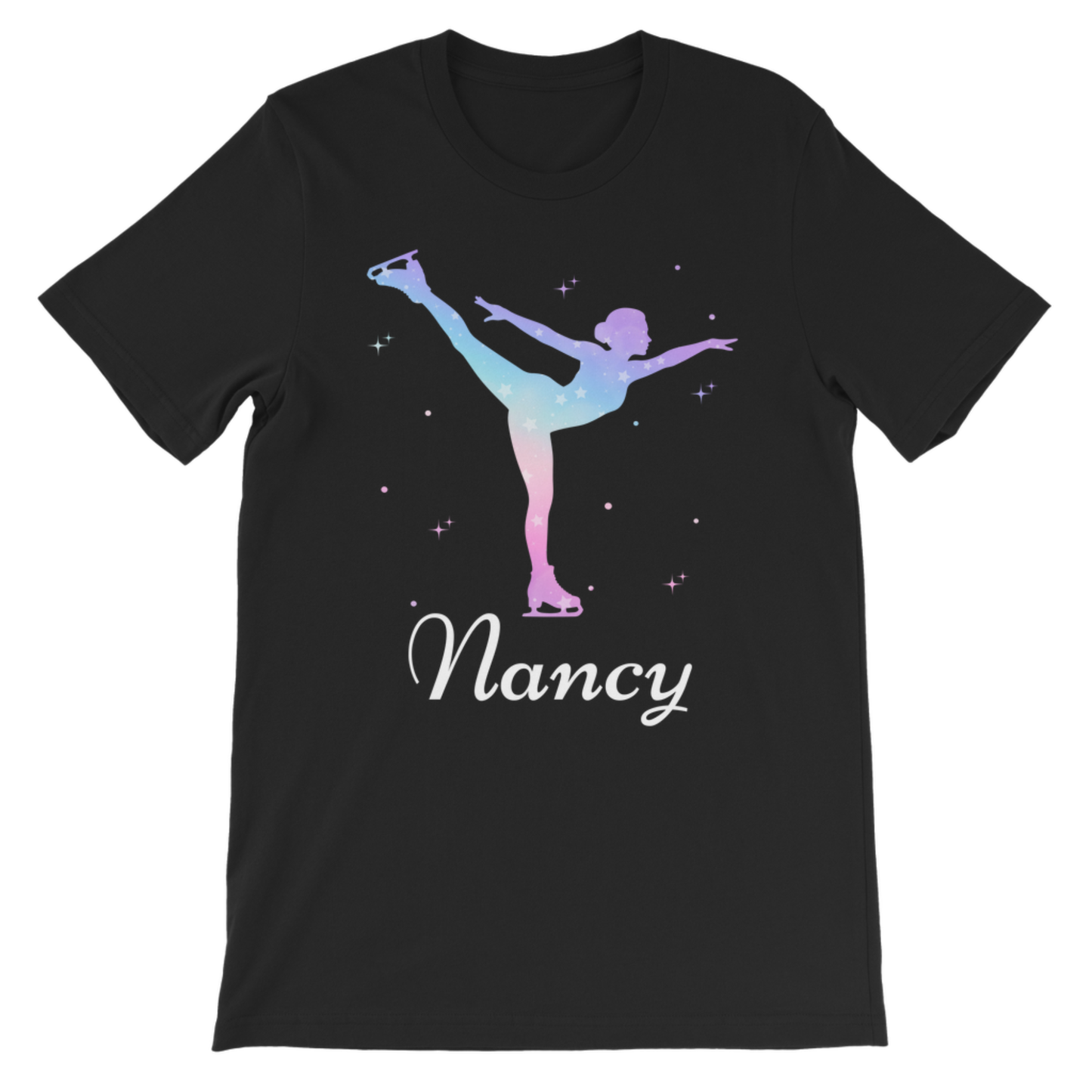 Personalised Girls Ice Skating T-Shirt – Custom Name Figure Skater Tee