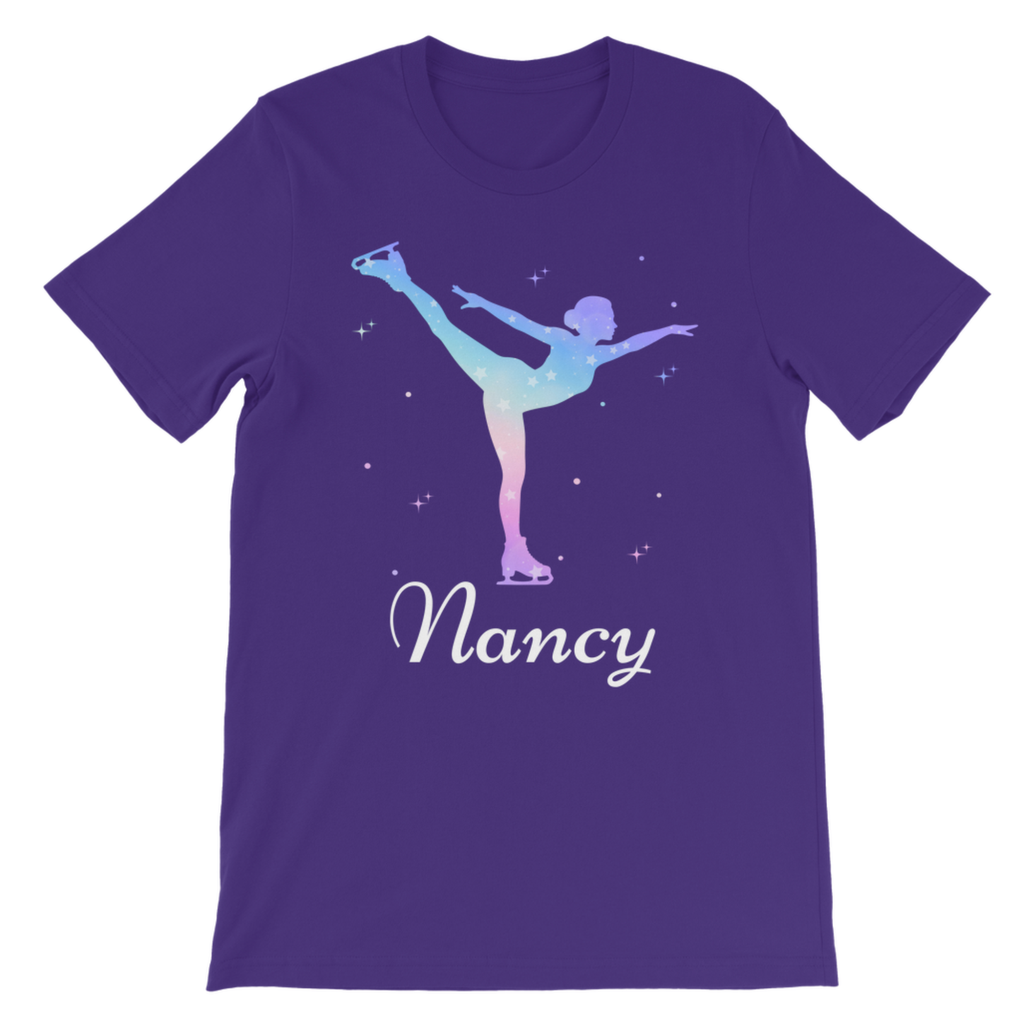 Personalised Girls Ice Skating T-Shirt – Custom Name Figure Skater Tee