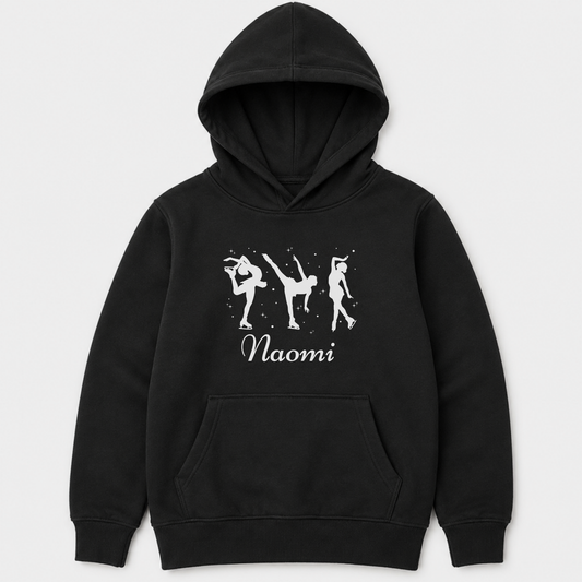Girls Ice Skating Hoodie – Personalised Figure Skater Sweatshirt (5-13 yrs)