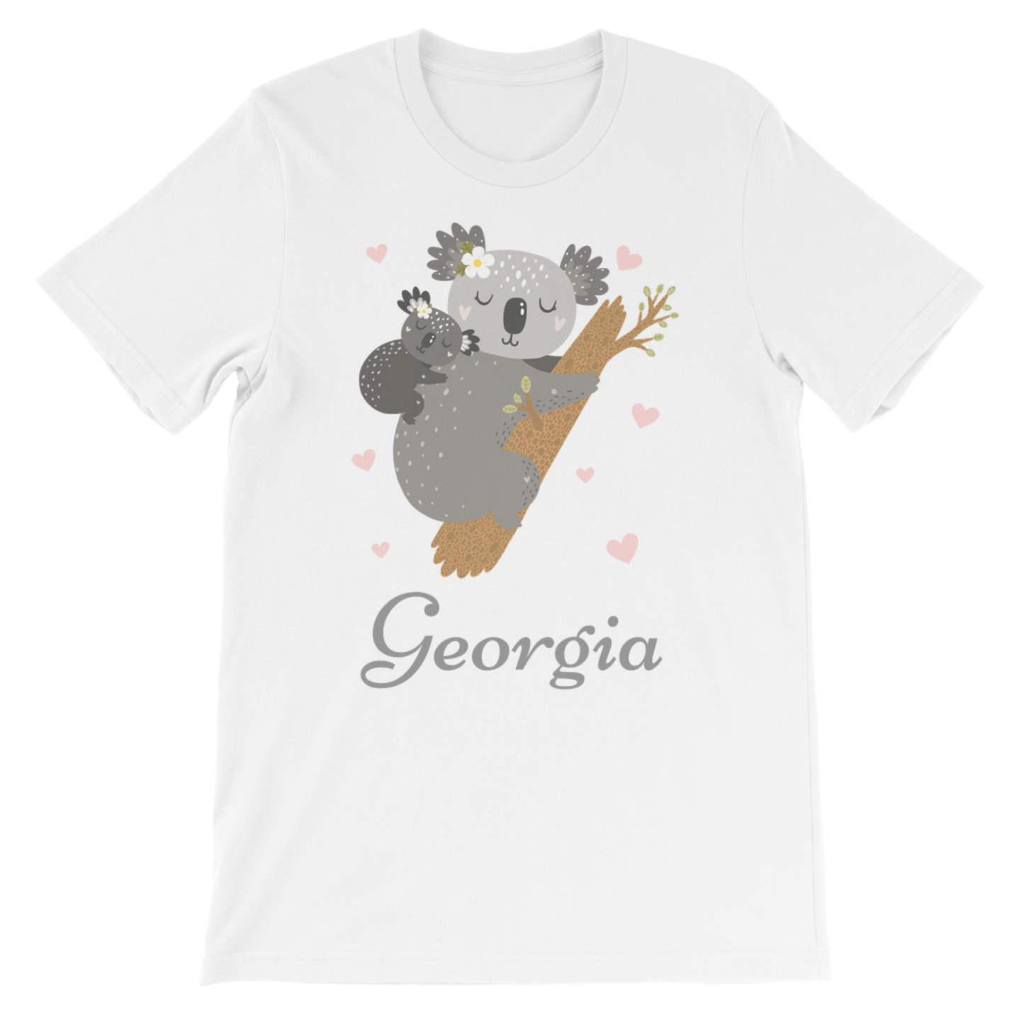 Girls Personalised Mum & Baby Koala T-Shirt | Custom Name Kids Tee (3-13 Years)