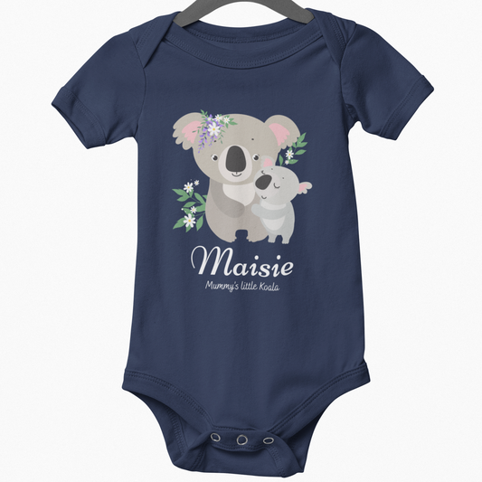 Personalised Koala Baby Navy Onesie Bodysuit | 0 - 24 months