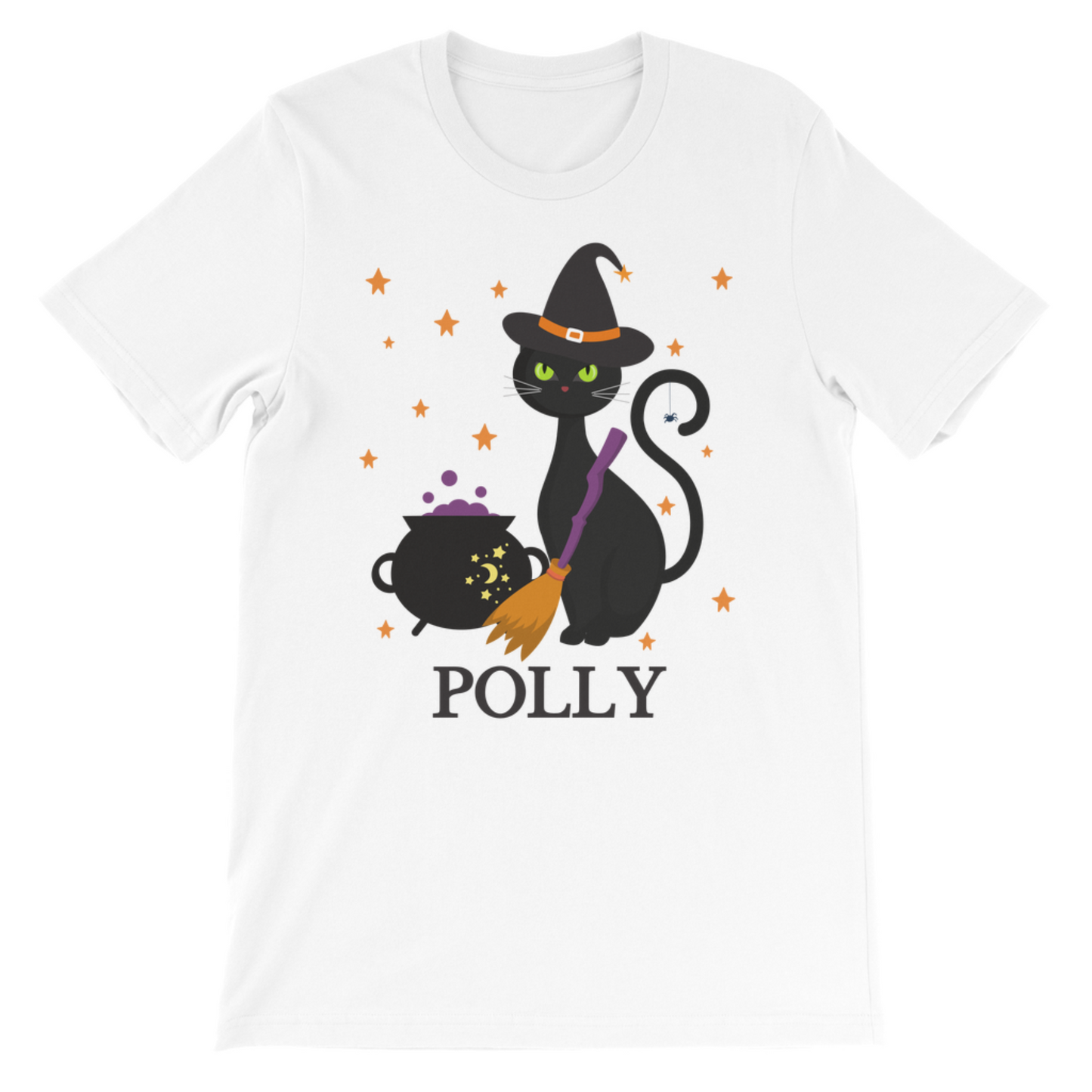 Halloween Black Cat - Girls Personalised Halloween T-shirt