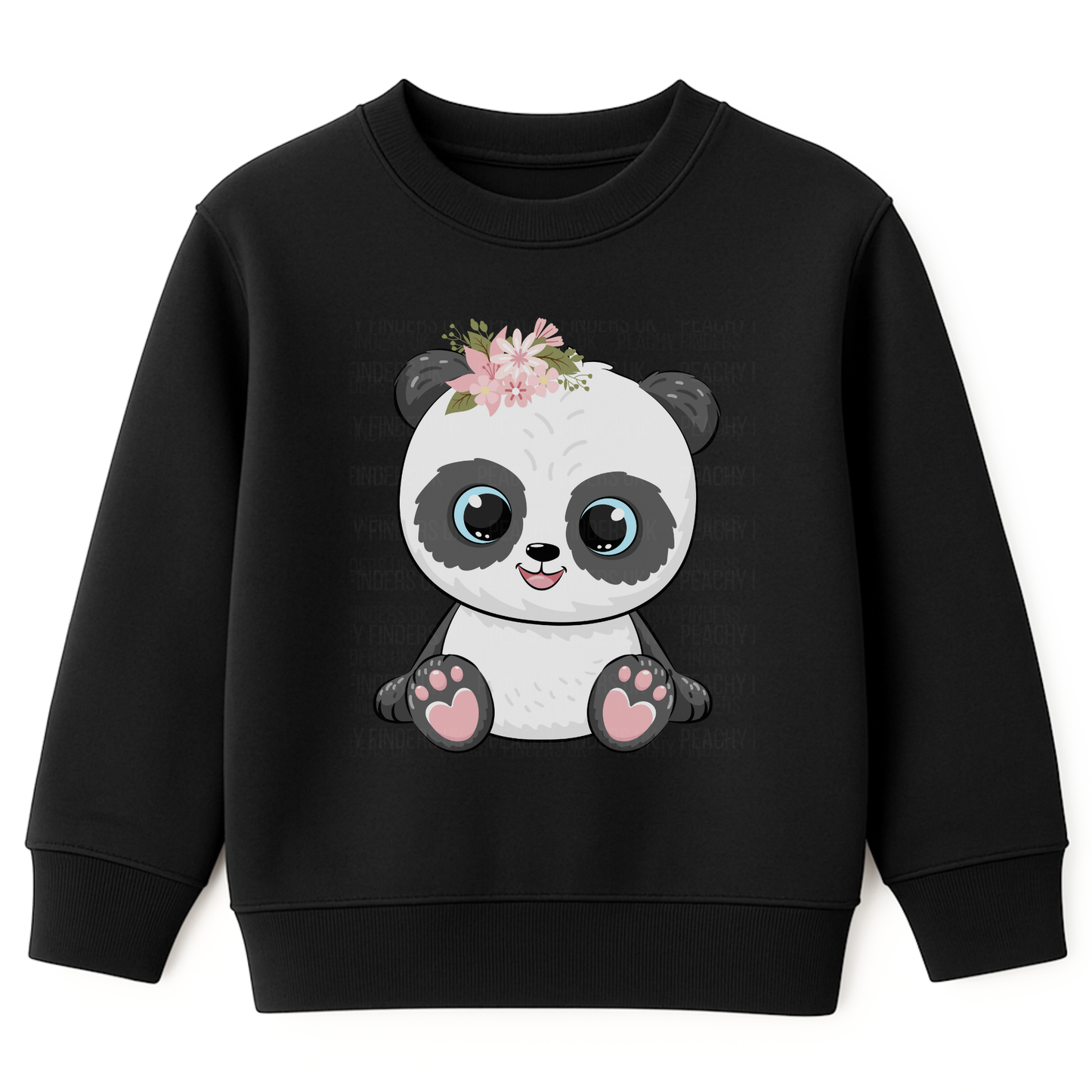 Girls Floral Panda Sweatshirt – Cute Animal Jumper (Ages 3-13)