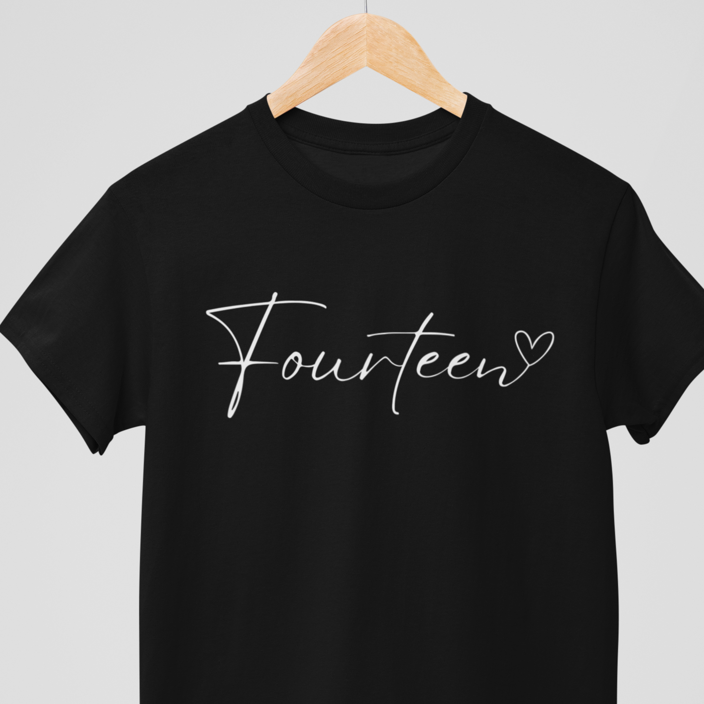 Girls 14th 'Fourteen with Heart' Birthday T-shirt | Small - Large