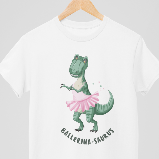 Girls BALLERINA-SAURUS Dinosaur T-shirt | 3 - 13 years