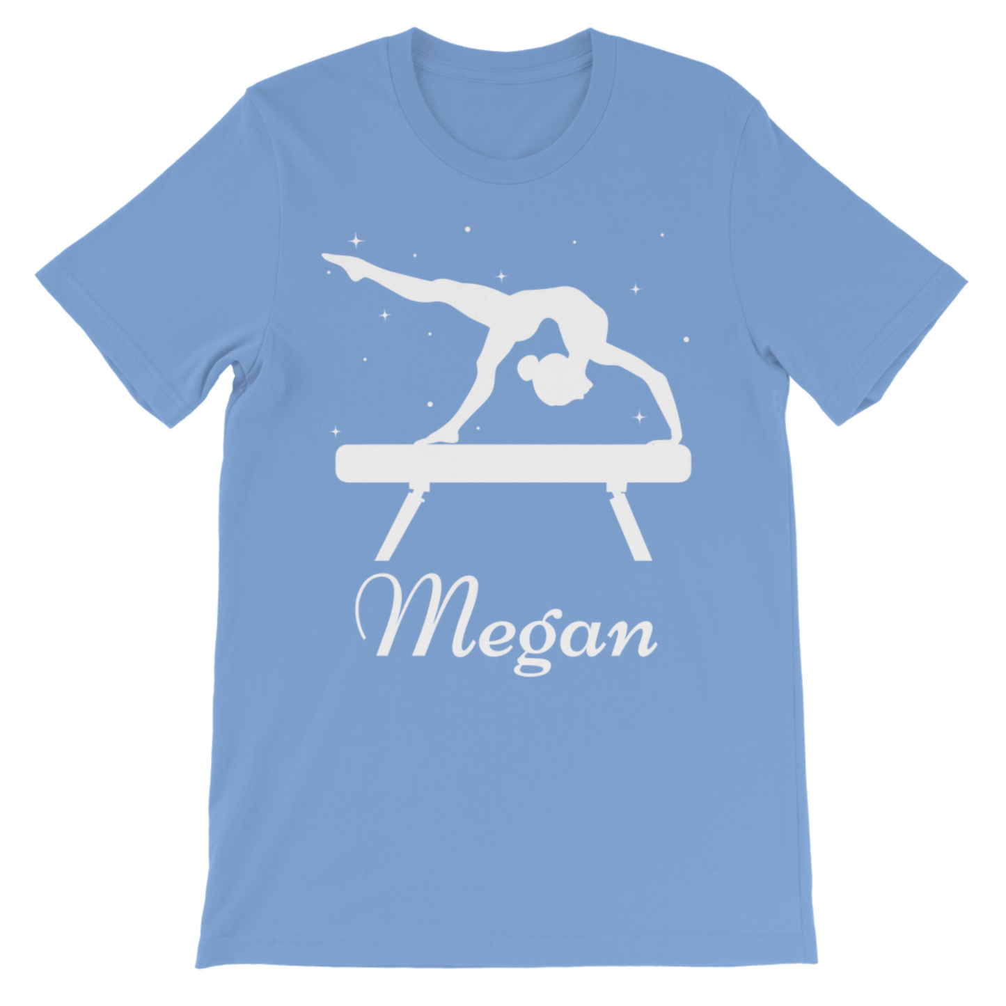 Personalised Gymnastics Balance Beam T-Shirt for Girls | Custom Name Gym Tee