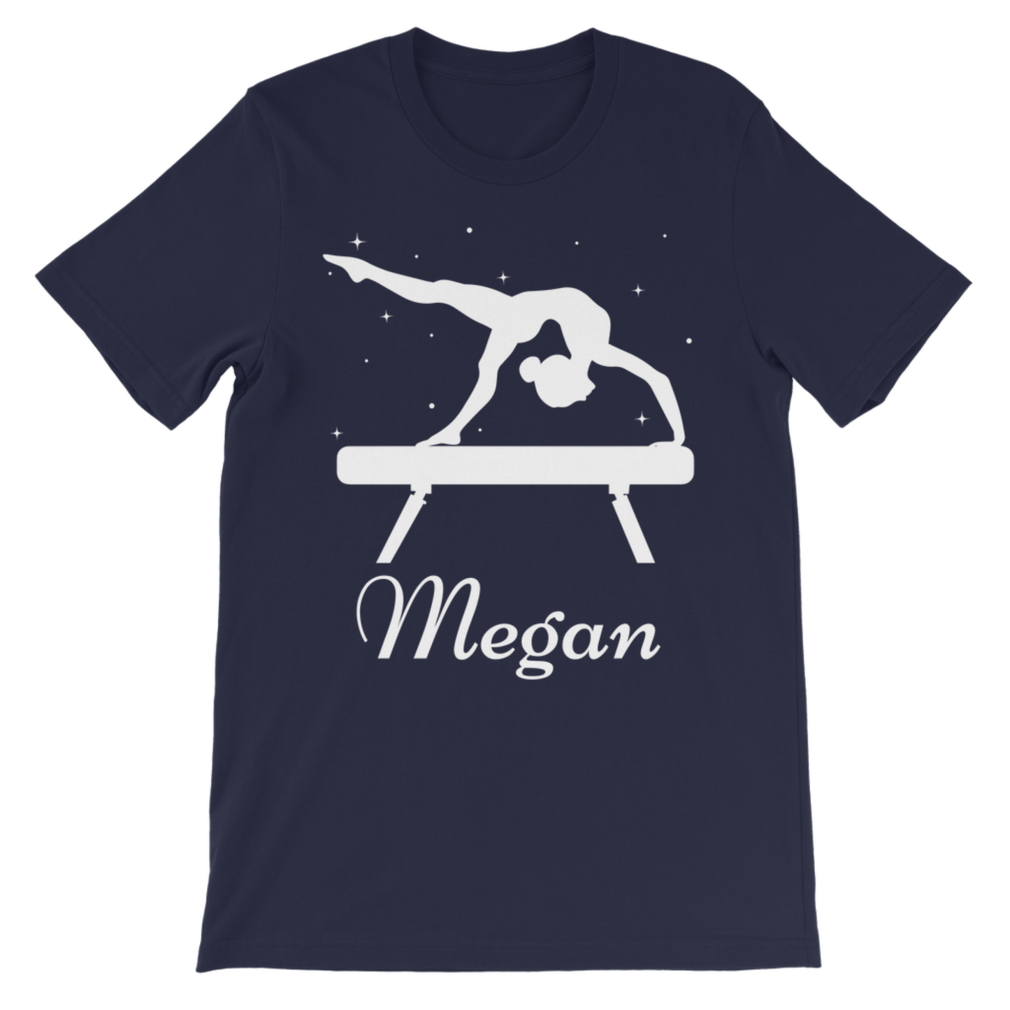 Personalised Gymnastics Balance Beam T-Shirt for Girls | Custom Name Gym Tee